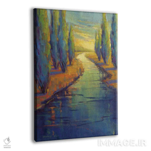 تابلو دکوراتیو انعکاس سروها اثر کانی کیم - نمای پرسپکتیو محصول