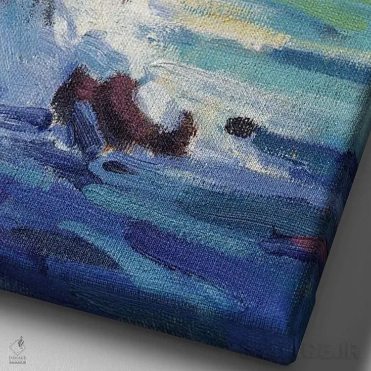 تابلو دکوراتیو صخره های لاگونا اثر کانی کیم - نمای نزدیک بافت بوم