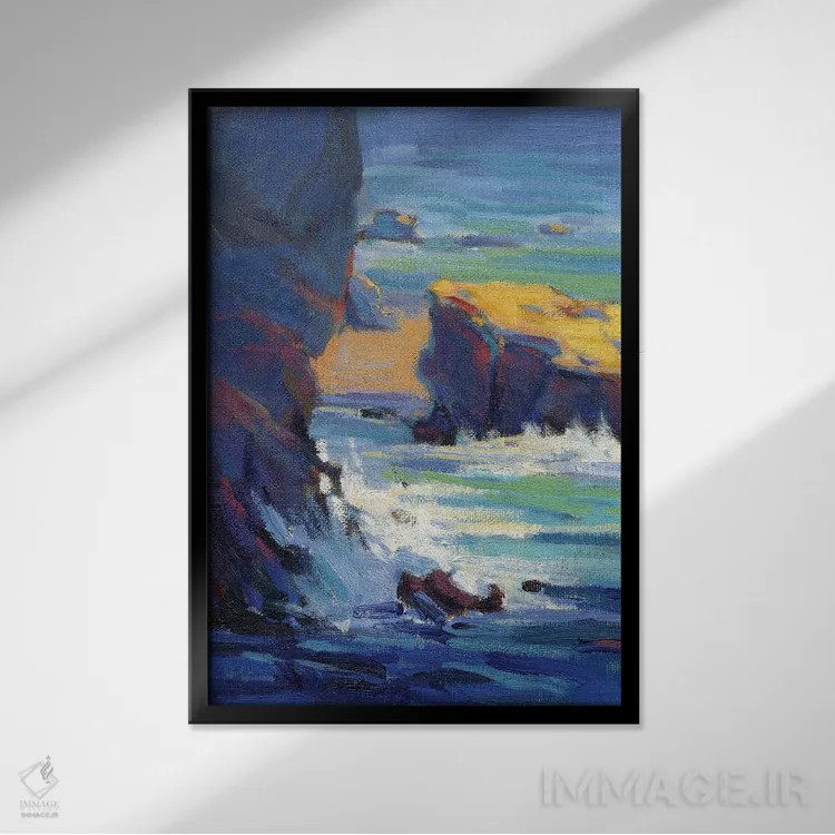 تابلو دکوراتیو صخره های لاگونا اثر کانی کیم - نمای قابدار مشکی