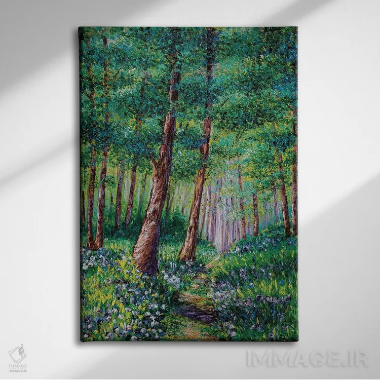 تابلو دکوراتیو جنگل در شکوفه اثر کیمبرلی آدامز - نمای روبهرو روی دیوار