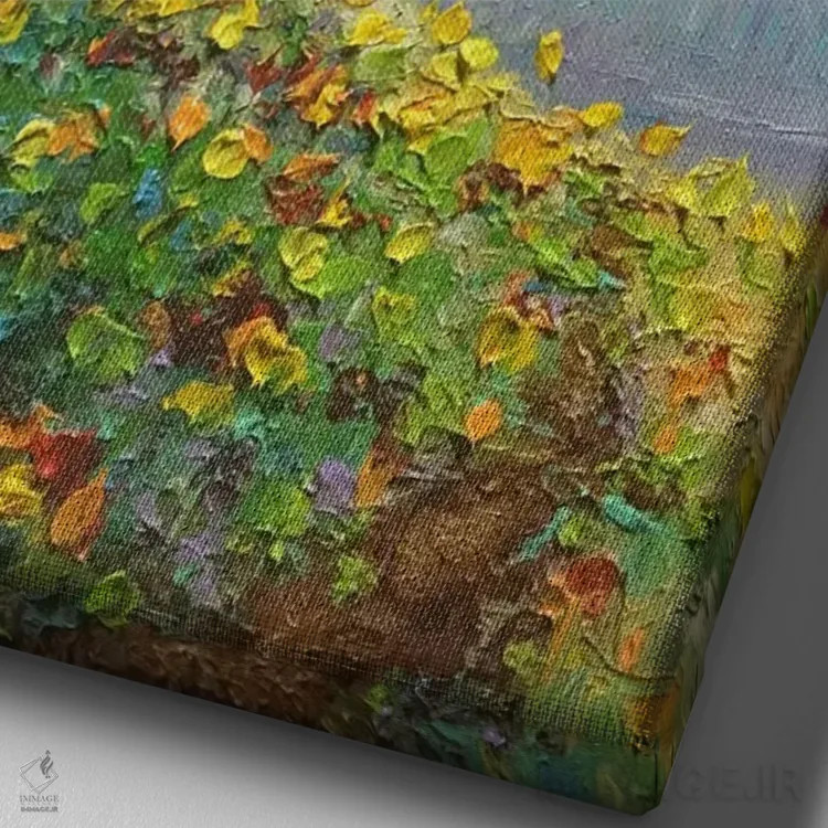 تابلو دکوراتیو منظره اثر کیمبرلی آدامز - نمای نزدیک بافت بوم