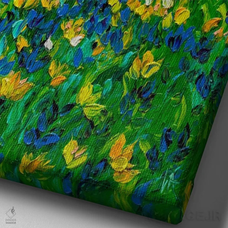 تابلو دکوراتیو صبح آبی اثر کیمبرلی آدامز - نمای نزدیک بافت بوم