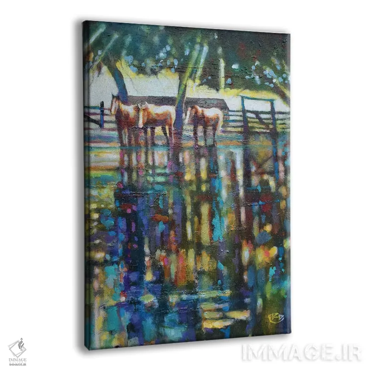 تابلو انتزاعی برکه های باران اثر کیپ دکر - نمای پرسپکتیو محصول