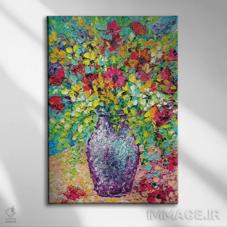 تابلو دکوراتیو دسته گل تابستانی اثر کیمبرلی آدامز - نمای روبهرو روی دیوار