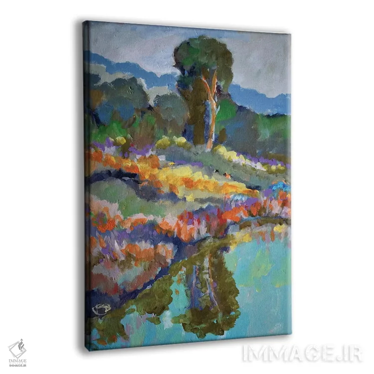 تابلو دکوراتیو برکه روستایی اثر کیپ دکر - نمای پرسپکتیو محصول