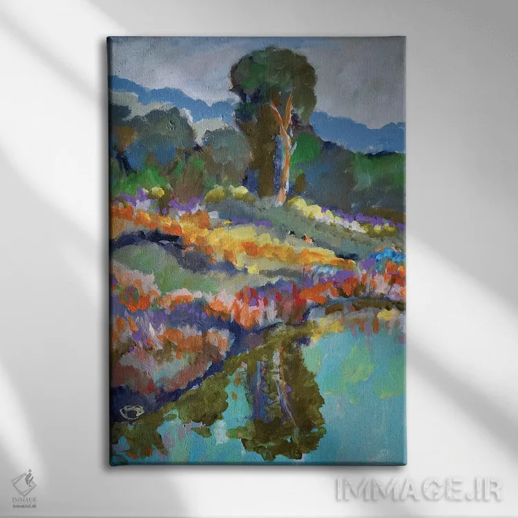 تابلو دکوراتیو برکه روستایی اثر کیپ دکر - نمای روبهرو روی دیوار