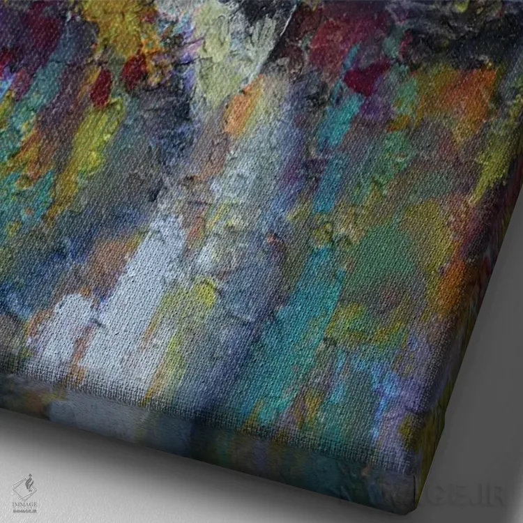 تابلو انتزاعی مسیر تپه اثر کیپ دکر - نمای نزدیک بافت بوم