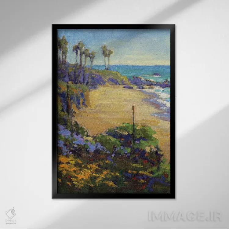 تابلو دکوراتیو بهار در پارک هایسلر اثر کانی کیم - نمای قابدار مشکی