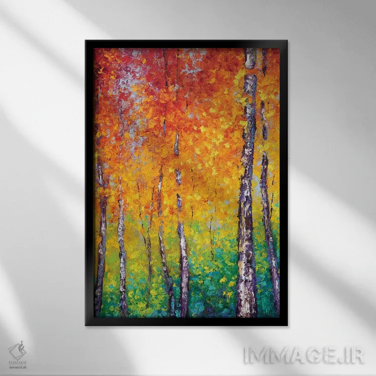 تابلو دکوراتیو دگرگونی پاییزی اثر کیمبرلی آدامز - نمای قابدار مشکی