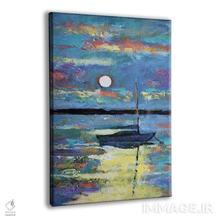 تابلو دکوراتیو ماه بالای قایق بادبانی اثر کیپ دکر - نمای پرسپکتیو محصول