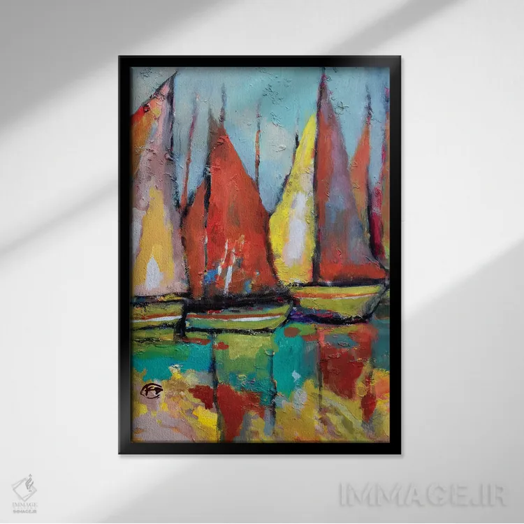 تابلو دکوراتیو قایق های قدیمی تن ماهی اثر کیپ دکر - نمای قابدار مشکی