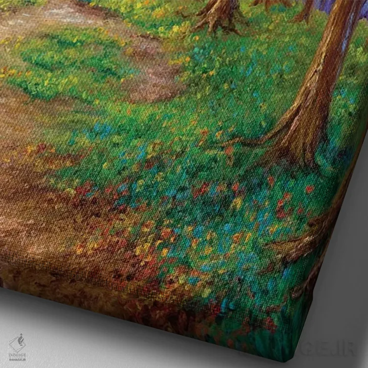 تابلو دکوراتیو گریز پاییزی اثر کیمبرلی آدامز - نمای نزدیک بافت بوم