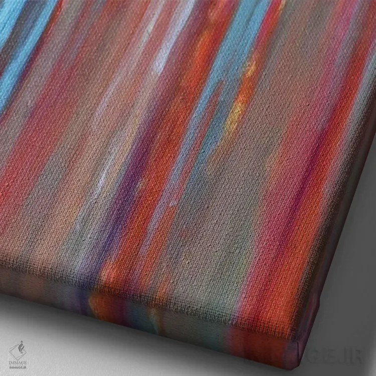 تابلو انتزاعی حصار جانسون اثر کیپ دکر - نمای نزدیک بافت بوم