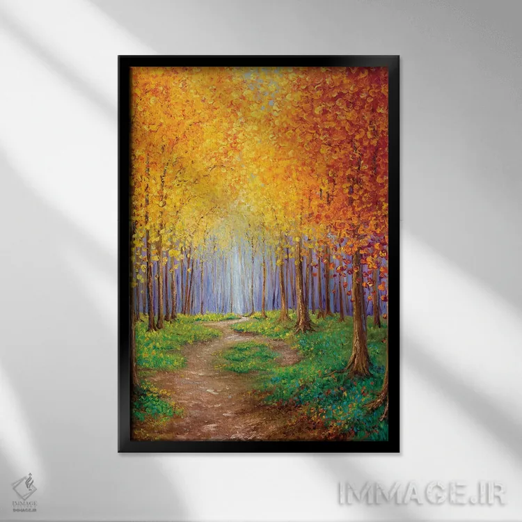 تابلو دکوراتیو گریز پاییزی اثر کیمبرلی آدامز - نمای قابدار مشکی