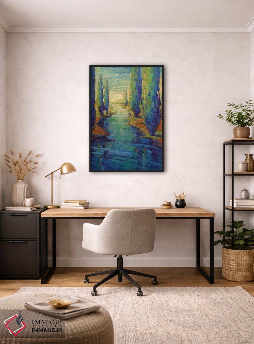 تابلو دکوراتیو در امتداد جویبار اثر کانی کیم - D6B