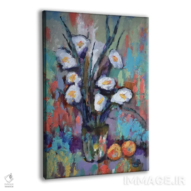 تابلو دکوراتیو گل گلادیول و هلو اثر کیپ دکر - نمای پرسپکتیو محصول