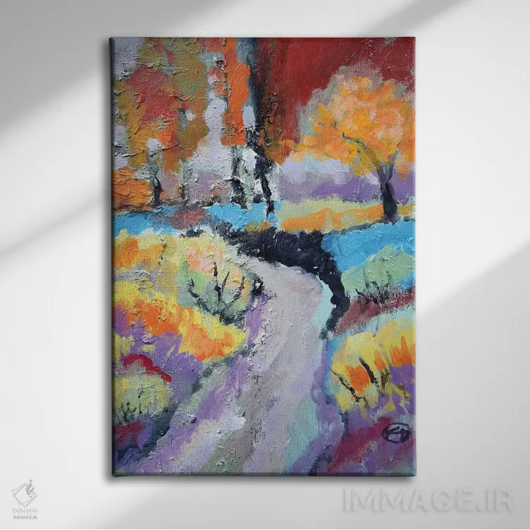 تابلو انتزاعی پیچ جاده اثر کیپ دکر - نمای روبهرو روی دیوار