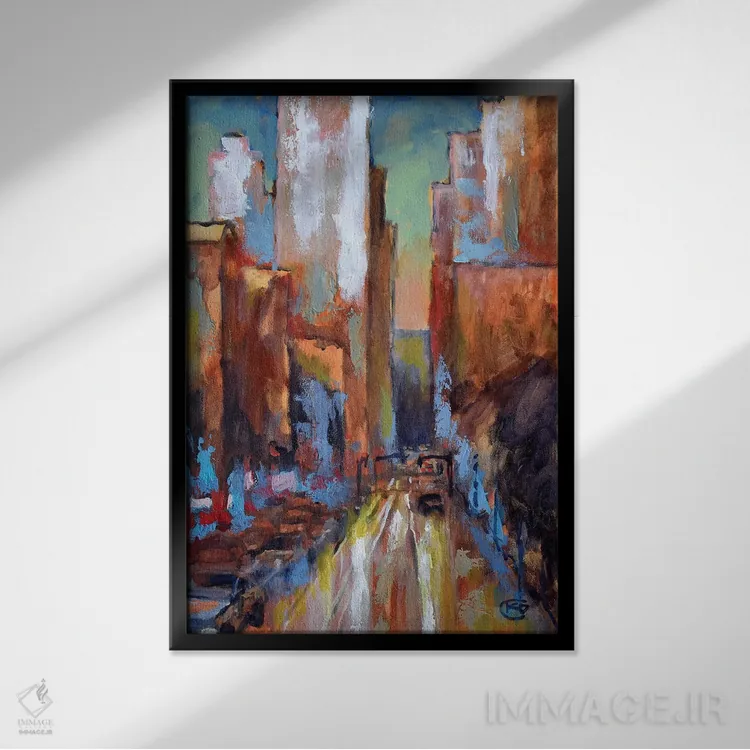 تابلو دکوراتیو شلوغی عصرگاهی اثر کیپ دکر - نمای قابدار مشکی