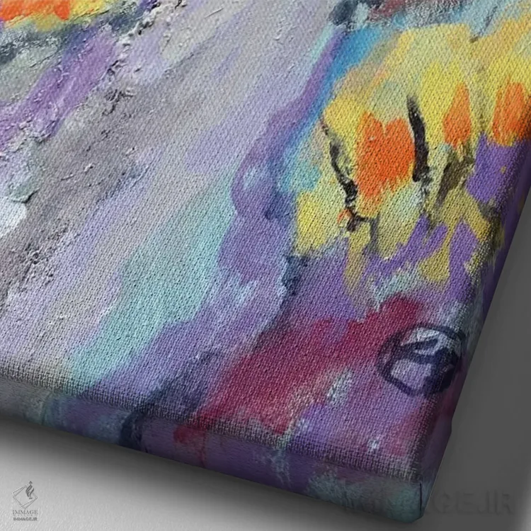 تابلو انتزاعی پیچ جاده اثر کیپ دکر - نمای نزدیک بافت بوم