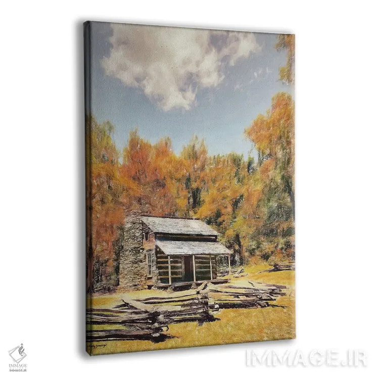 تابلو دکوراتیو کلبه ای در جنگل اثر کتی جنینگز - نمای پرسپکتیو محصول