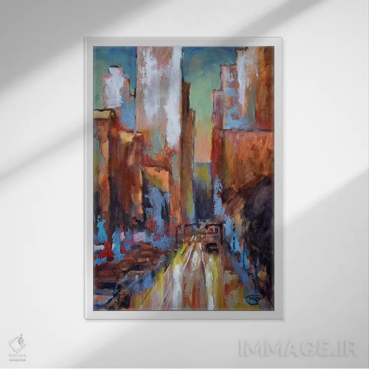 تابلو دکوراتیو شلوغی عصرگاهی اثر کیپ دکر - نمای قابدار سفید