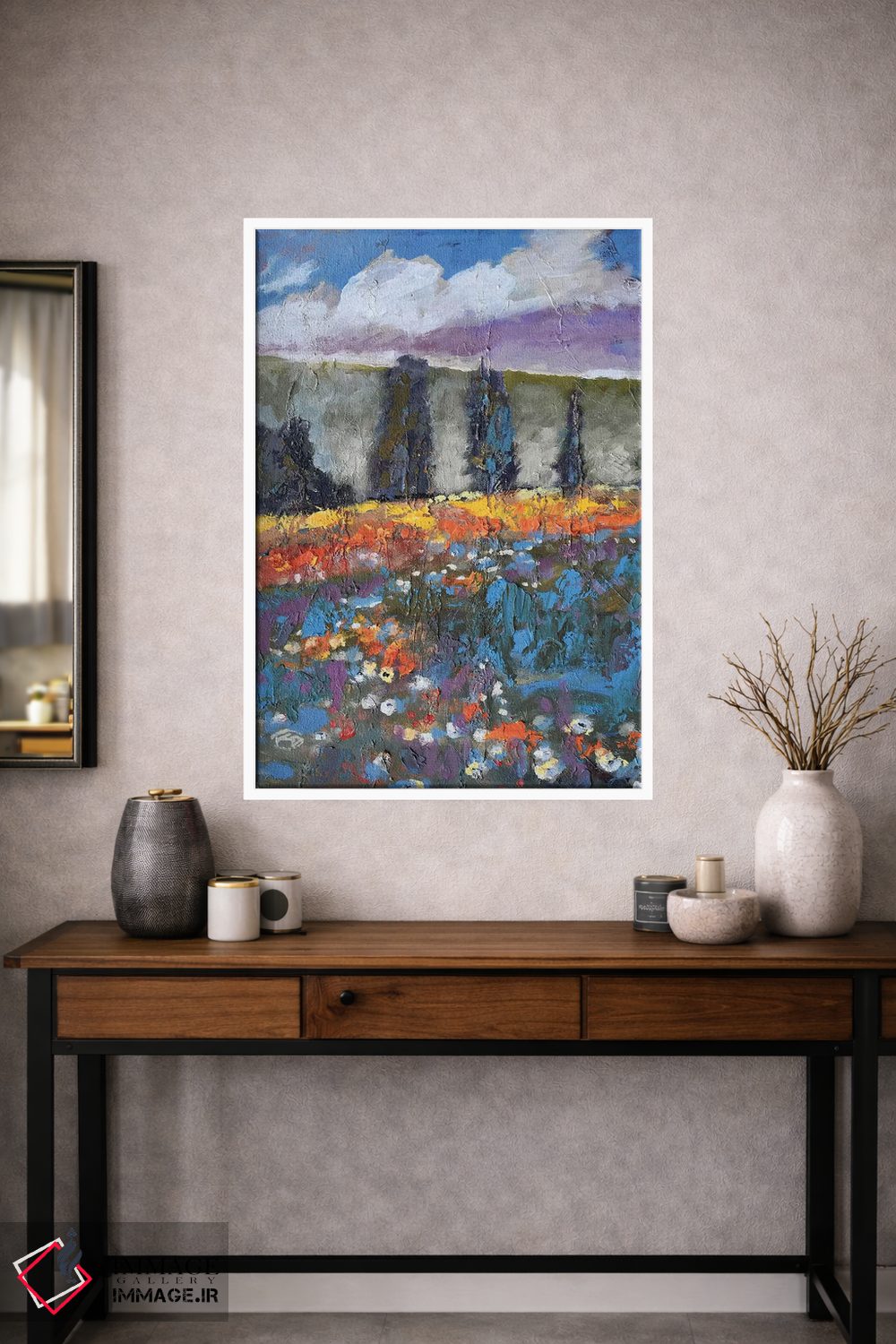 تابلو دکوراتیو خشخاش ها بر فراز تپه اثر کیپ دکر - D1W