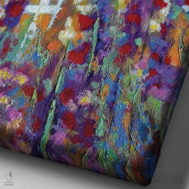 تابلو انتزاعی پنجره پشتی اثر کیپ دکر - نمای نزدیک بافت بوم