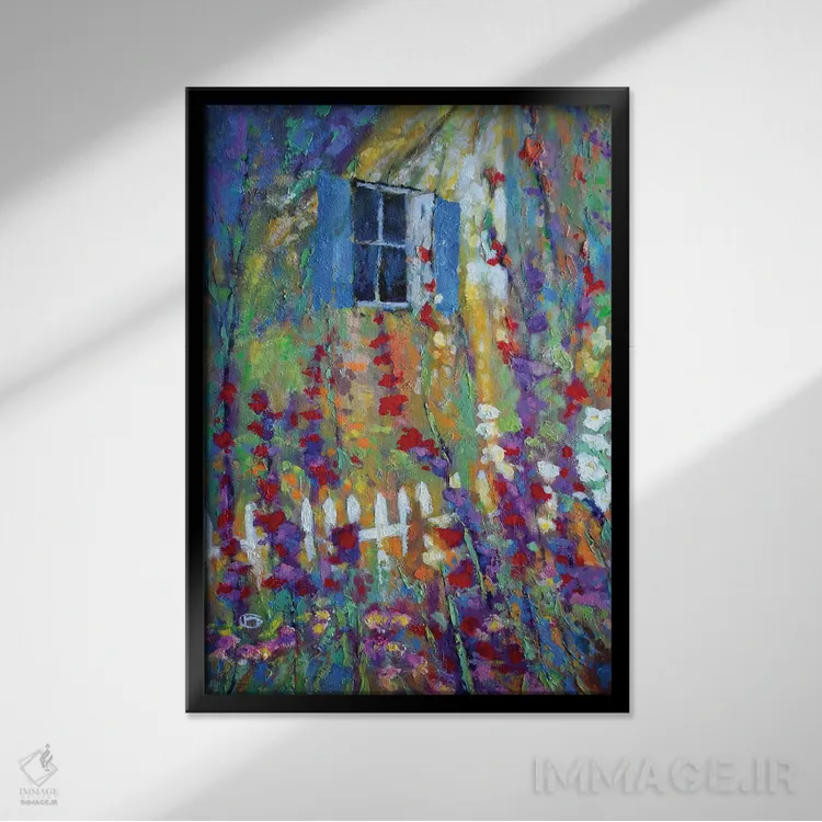 تابلو انتزاعی پنجره پشتی اثر کیپ دکر - نمای قابدار مشکی