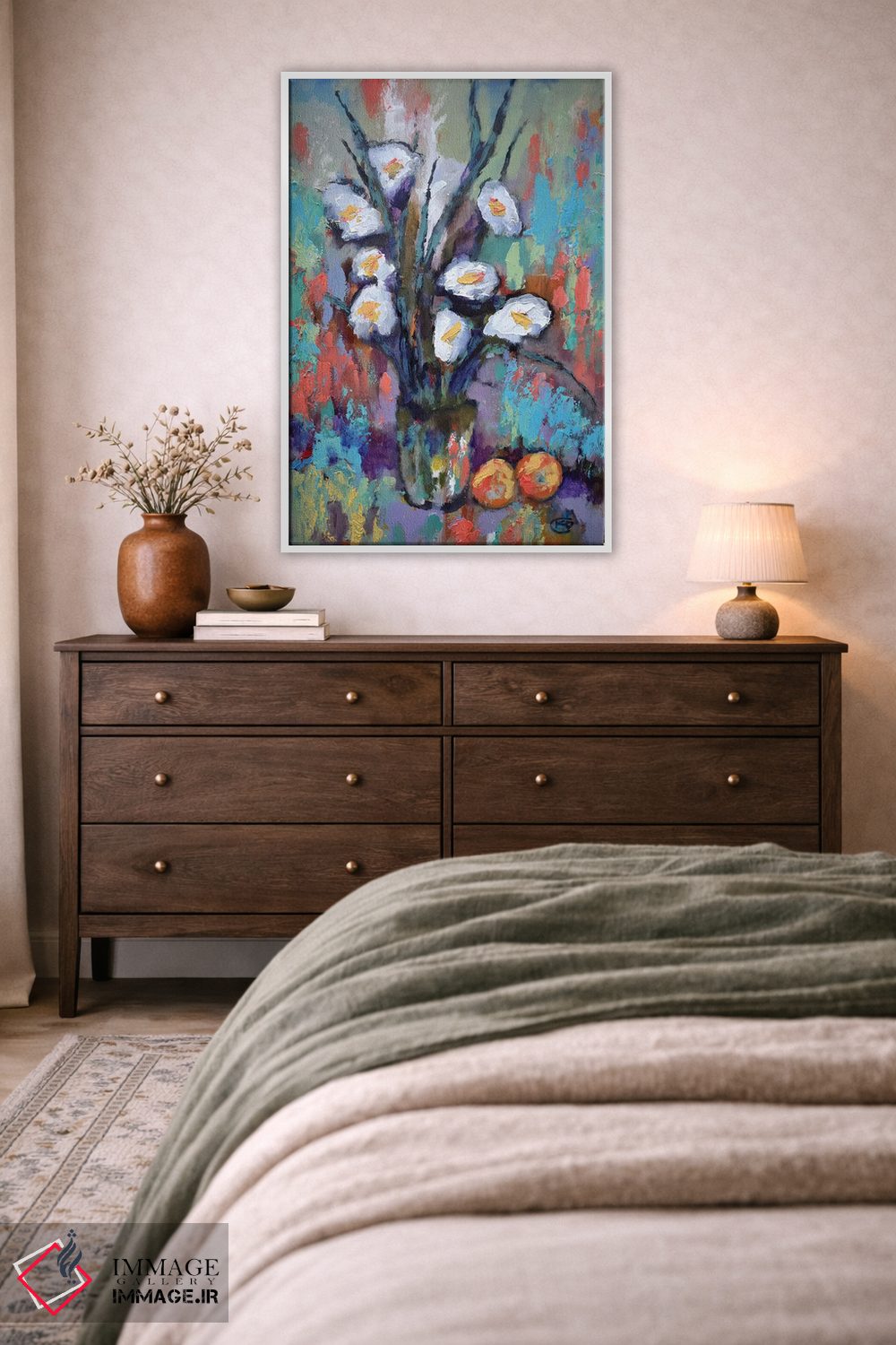 تابلو دکوراتیو گل گلادیول و هلو اثر کیپ دکر - D2W