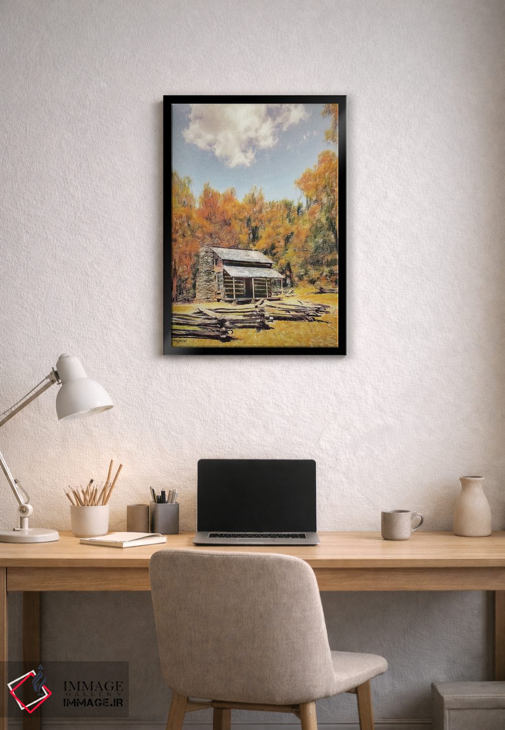 تابلو دکوراتیو کلبه ای در جنگل اثر کتی جنینگز - D2B