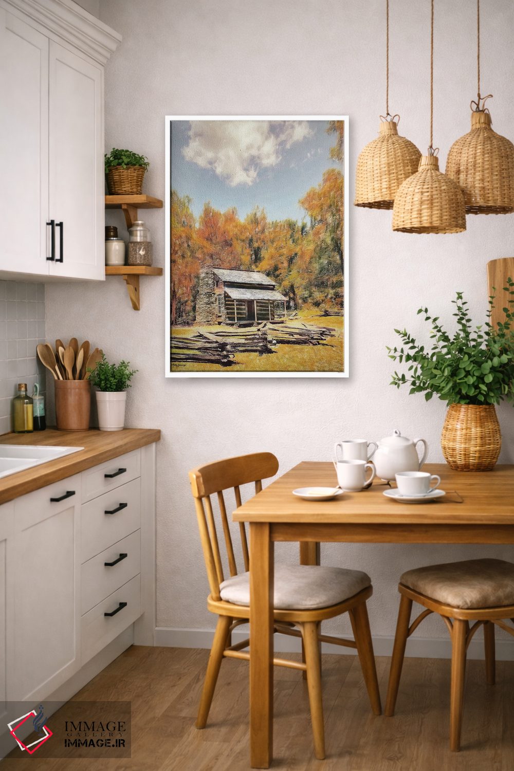 تابلو دکوراتیو کلبه ای در جنگل اثر کتی جنینگز - D6W