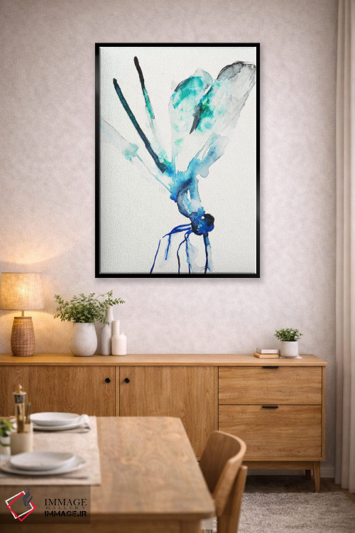 تابلو دکوراتیو سنجاقک آبی و سبز اثر کارین یوهانسون - D5B