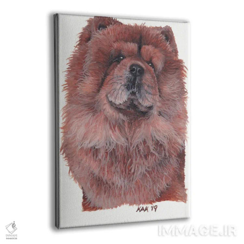 تابلو دکوراتیو سگ چاو چاو اثر هنر و طراحی KAK - نمای پرسپکتیو محصول