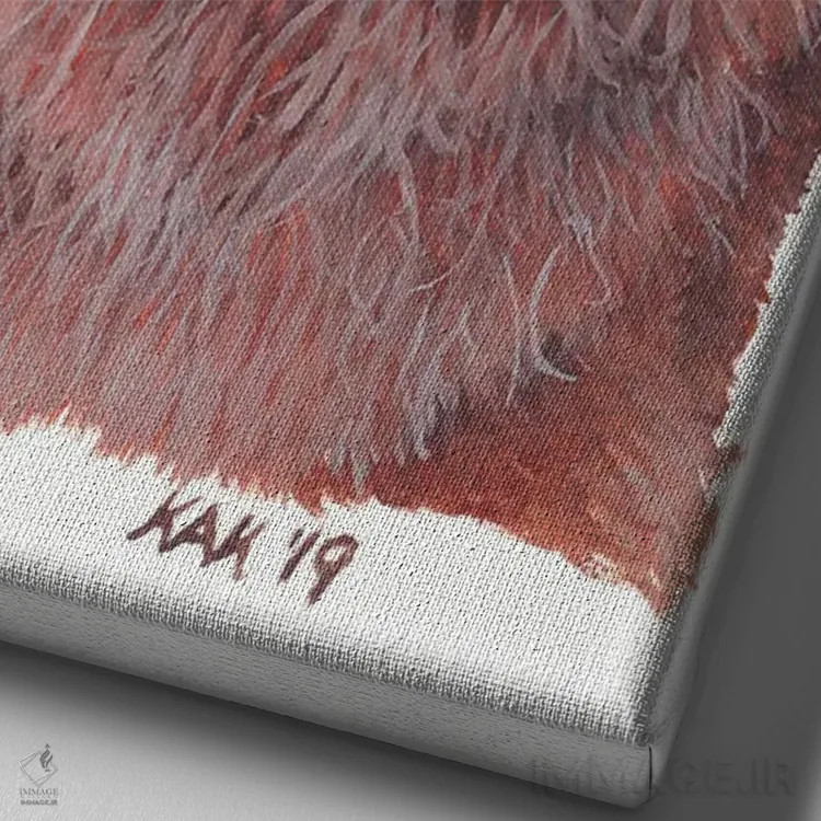 تابلو دکوراتیو سگ چاو چاو اثر هنر و طراحی KAK - نمای نزدیک بافت بوم