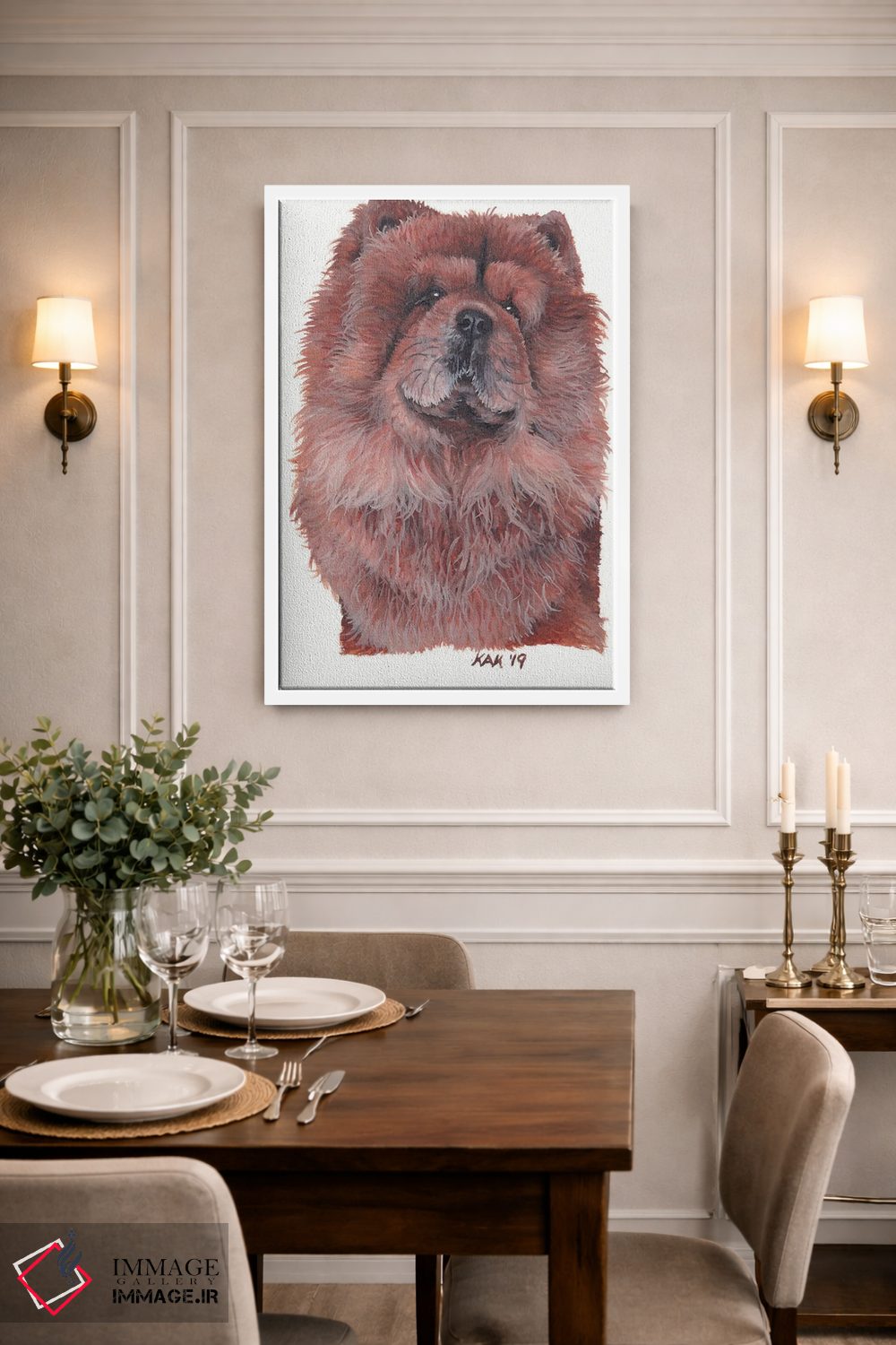 تابلو دکوراتیو سگ چاو چاو اثر هنر و طراحی KAK - D1W