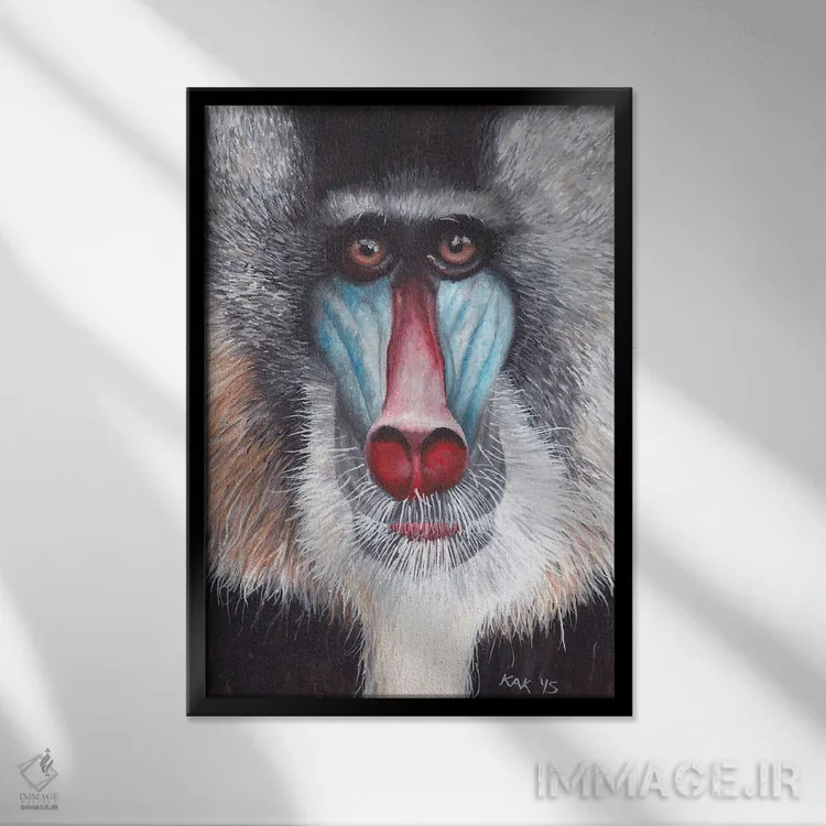 تابلو دکوراتیو ماندریل اثر هنر و طراحی KAK - نمای قابدار مشکی