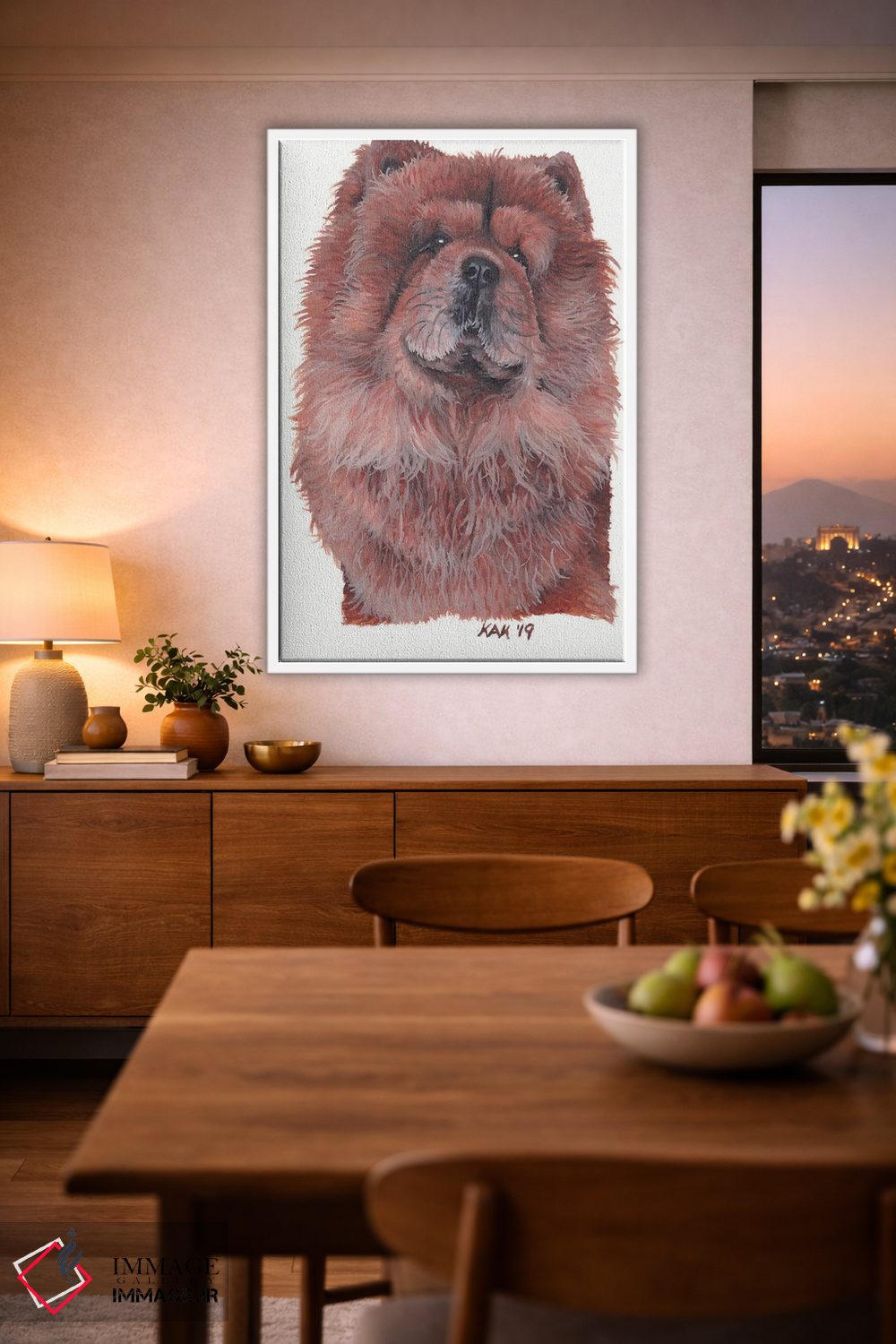 تابلو دکوراتیو سگ چاو چاو اثر هنر و طراحی KAK - D2W
