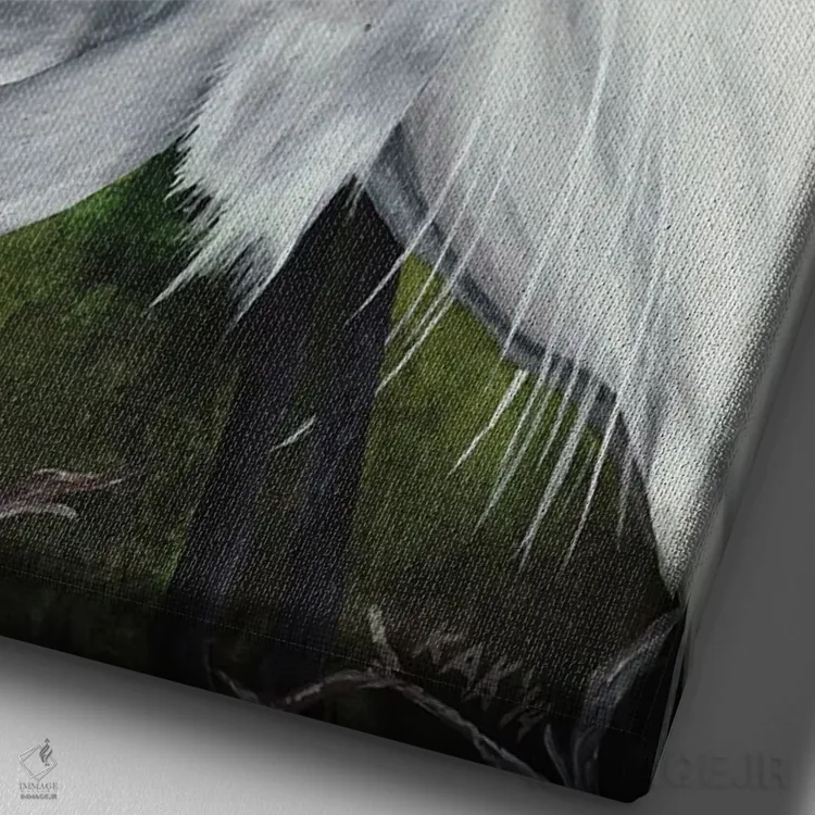 تابلو دکوراتیو جفت اگرت اثر هنر و طراحی KAK - نمای نزدیک بافت بوم