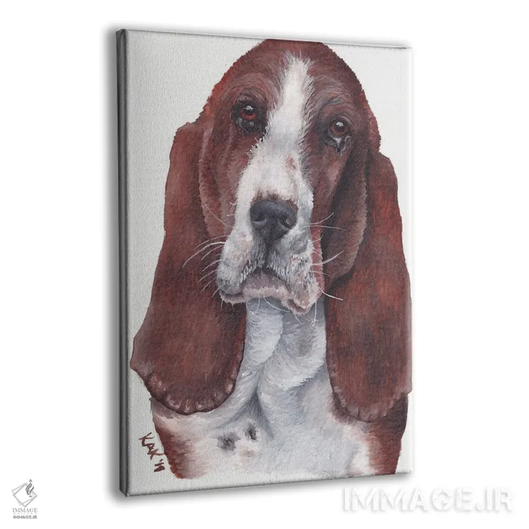 تابلو دکوراتیو سگ باست هاند اثر هنر و طراحی KAK - نمای پرسپکتیو محصول