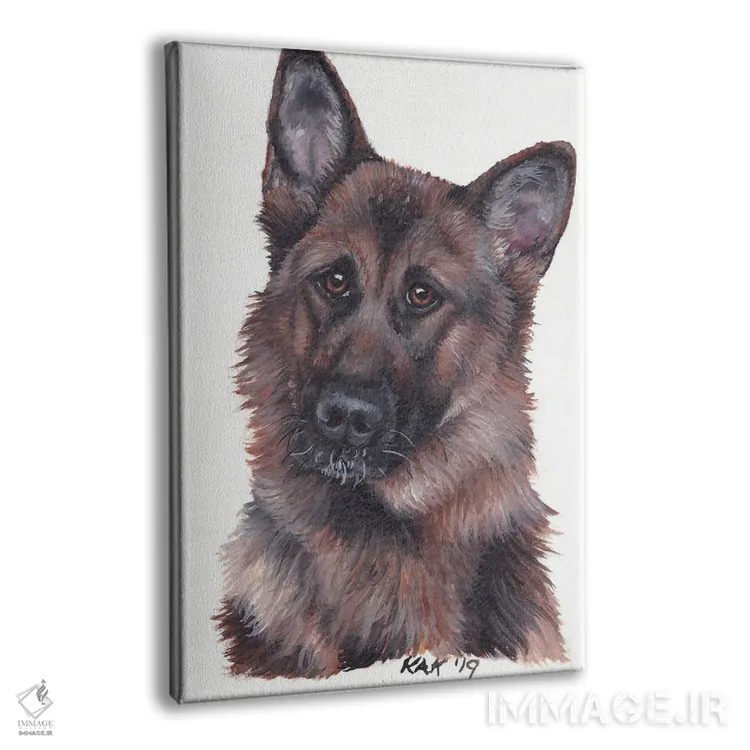 تابلو دکوراتیو سگ ژرمن شپرد اثر هنر و طراحی KAK - نمای پرسپکتیو محصول