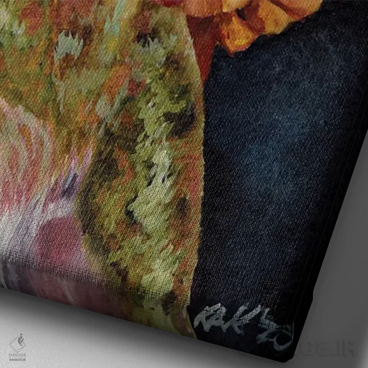 تابلو دکوراتیو مرغ مگس خوار III اثر هنر و طراحی KAK - نمای نزدیک بافت بوم