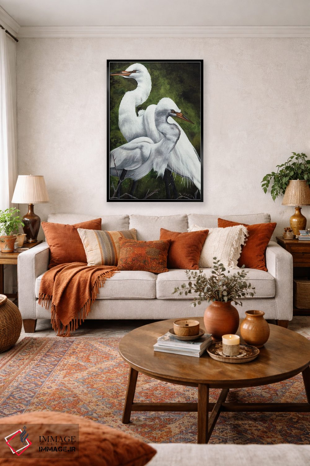 تابلو دکوراتیو جفت اگرت اثر هنر و طراحی KAK - D3B