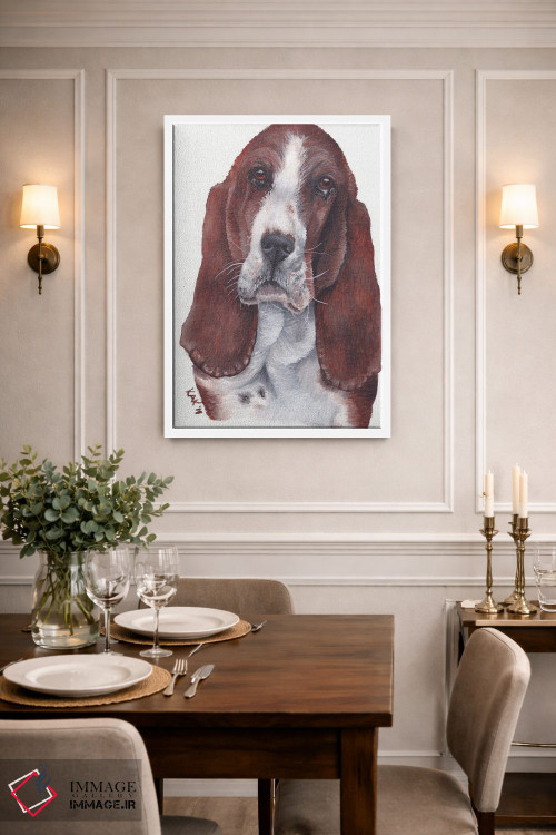 تابلو دکوراتیو سگ باست هاند اثر هنر و طراحی KAK - D1W