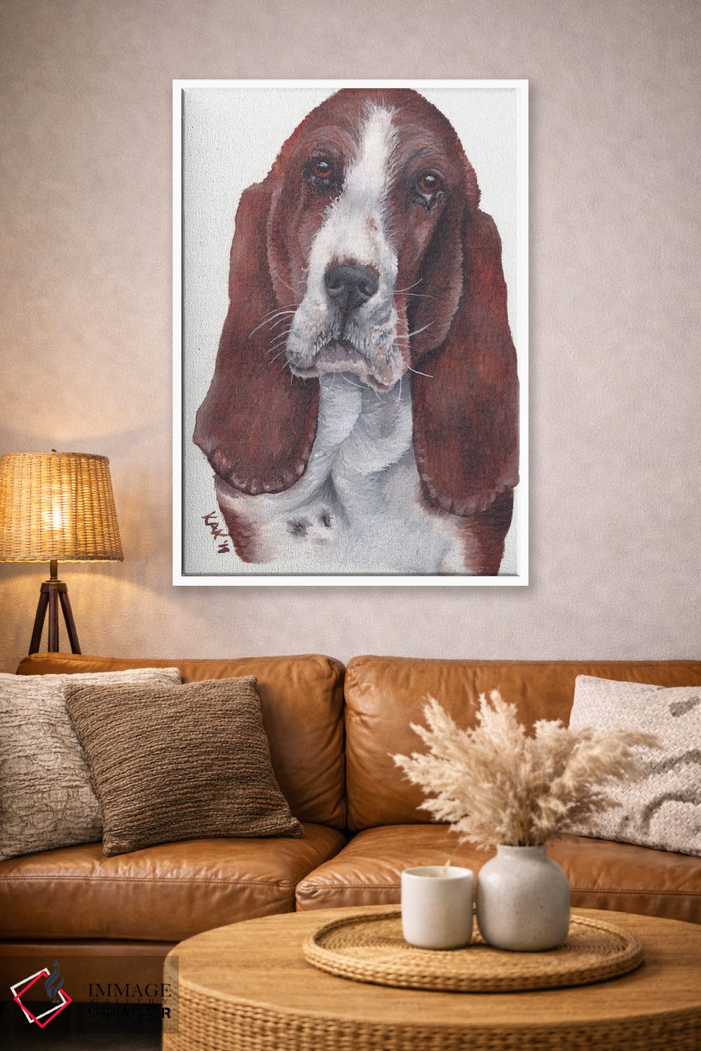 تابلو دکوراتیو سگ باست هاند اثر هنر و طراحی KAK - D3W