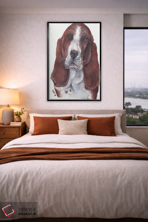 تابلو دکوراتیو سگ باست هاند اثر هنر و طراحی KAK - D4B