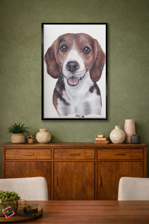 تابلو دکوراتیو سگ بیگل اثر هنر و طراحی KAK - D2B