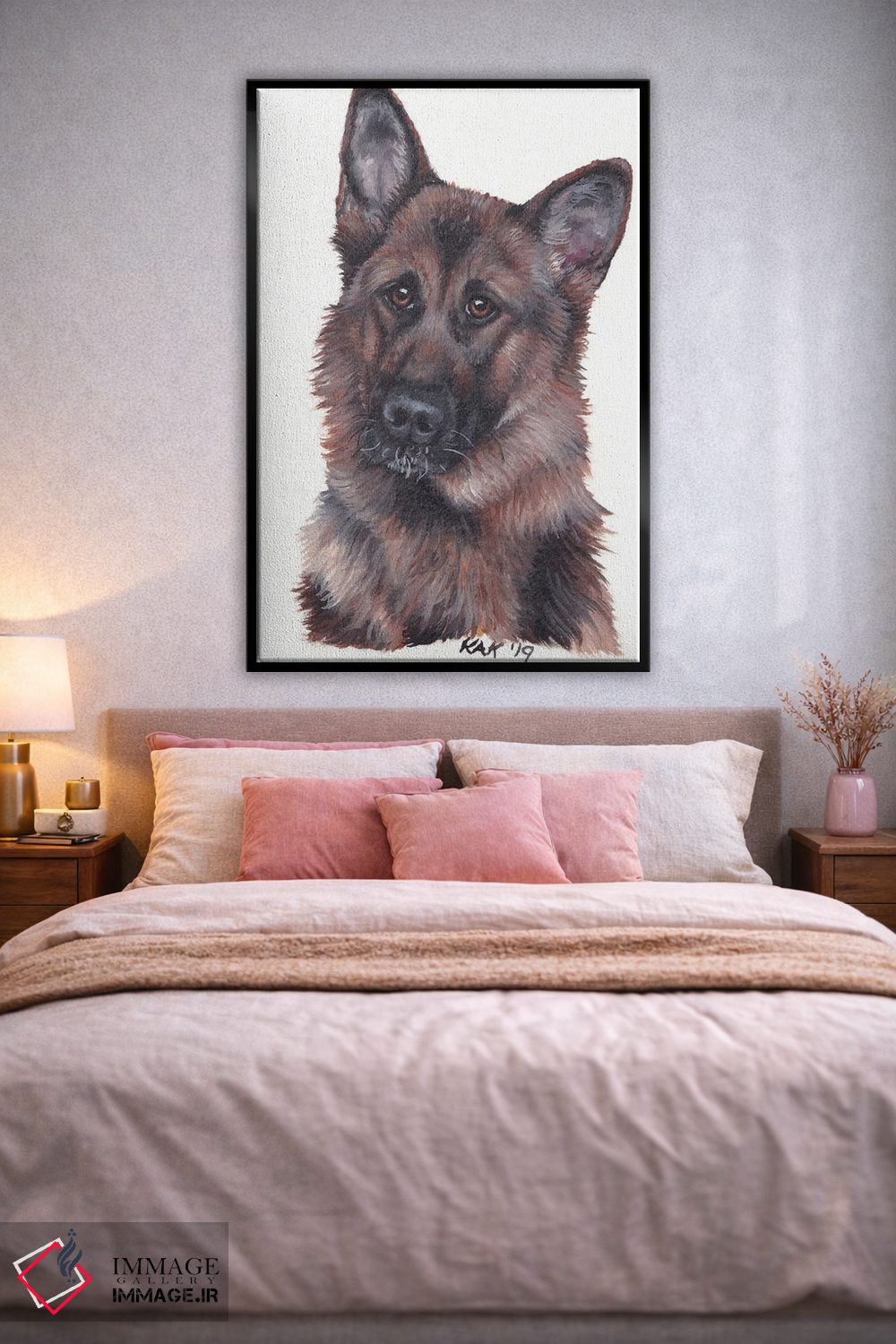 تابلو دکوراتیو سگ ژرمن شپرد اثر هنر و طراحی KAK - D2B