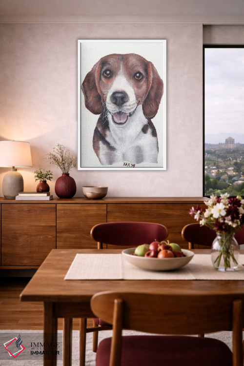 تابلو دکوراتیو سگ بیگل اثر هنر و طراحی KAK - D4W