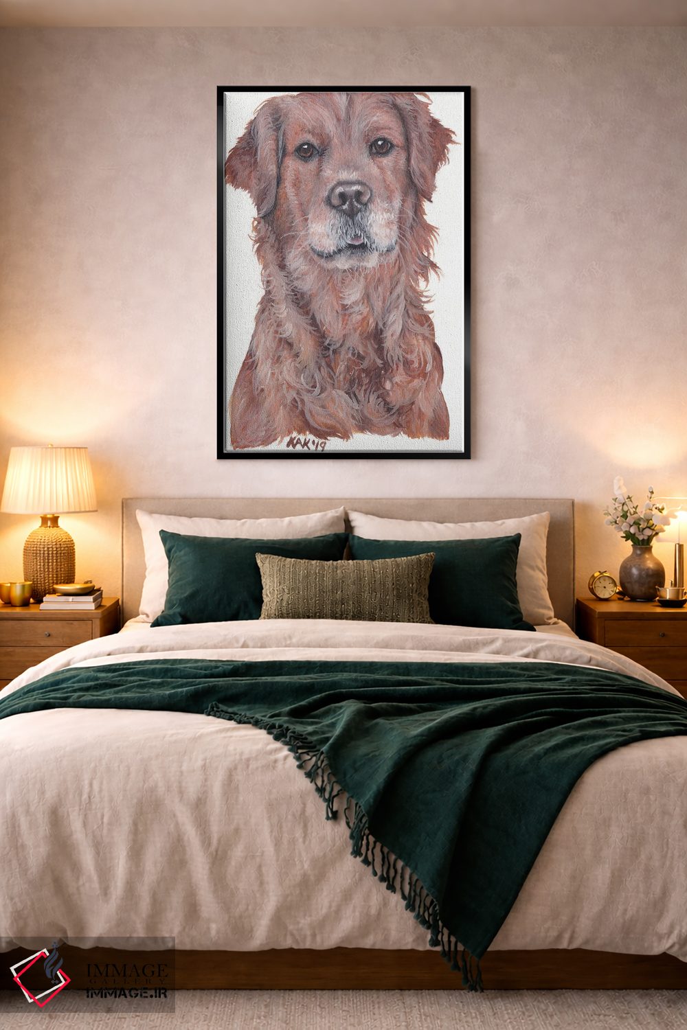 تابلو دکوراتیو سگ گلدن رتریور اثر هنر و طراحی KAK - D5B