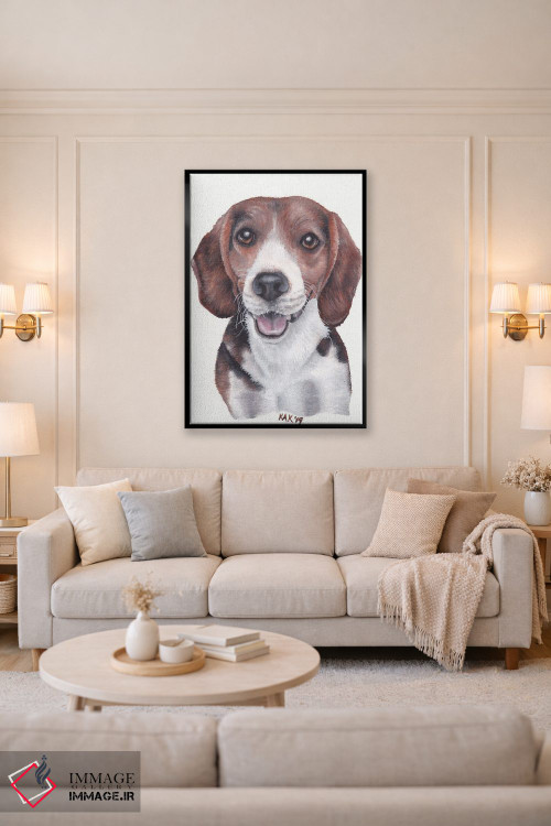 تابلو دکوراتیو سگ بیگل اثر هنر و طراحی KAK - D5B